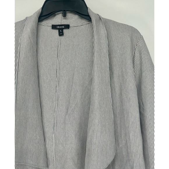Grayse Open Front Striped Cardigan Blazer - Picture 2 of 6